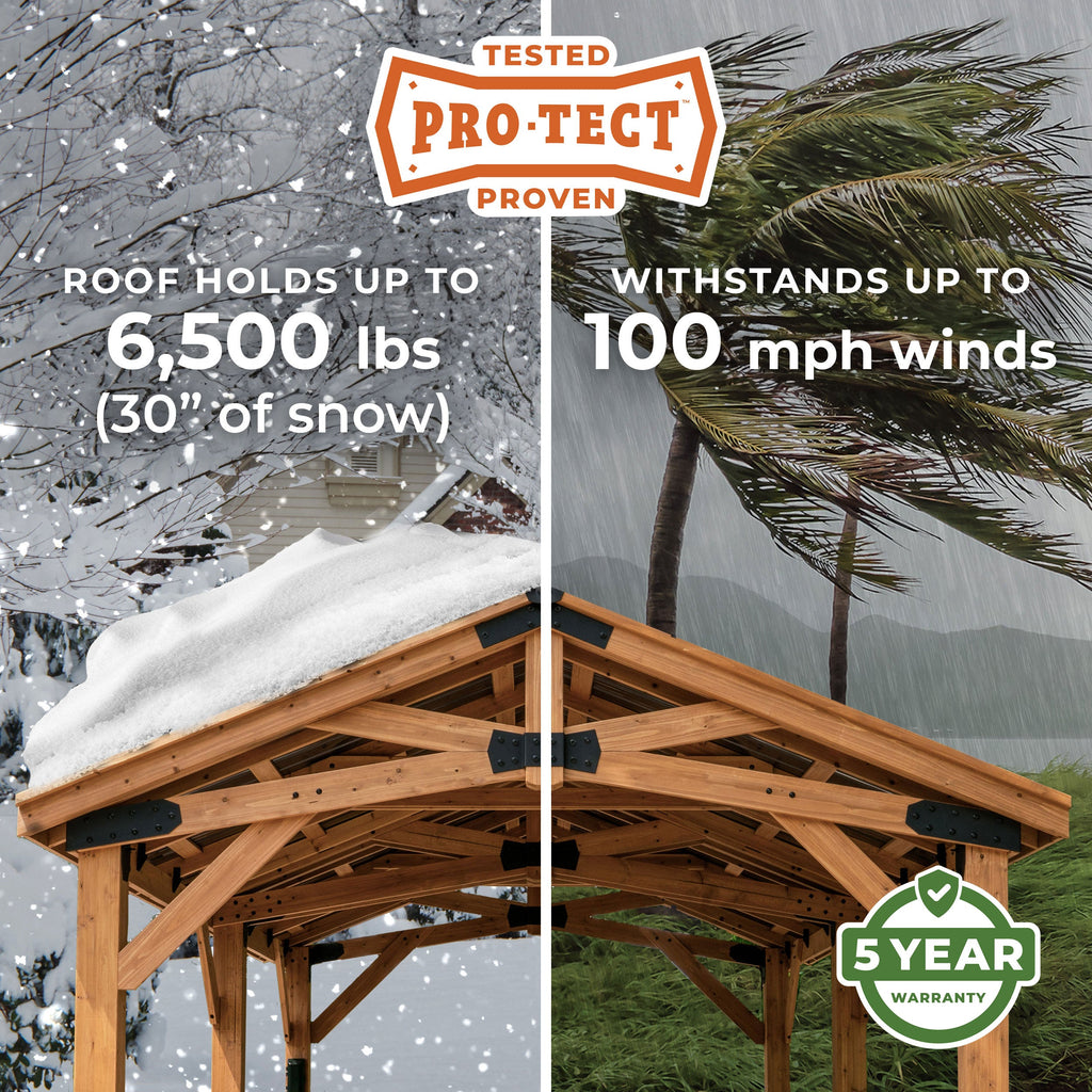 12x10 Arlington Gazebo with Electric - Lt Brown